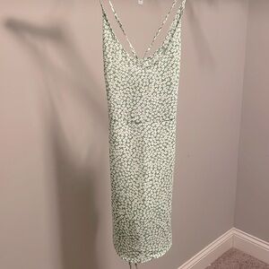 Tie open back floral dress